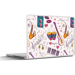 Laptop sticker - 17.3 inch - Muziek - Instrumenten - Quotes - 40x30cm - Laptopstickers - Laptop skin - Cover