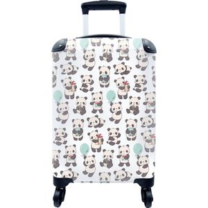 MuchoWow® Koffer - Cadeau - Panda - Patroon - Past binnen 55x40x20 cm en 55x35x25 cm - Handbagage - Trolley - Cabin Size - Print