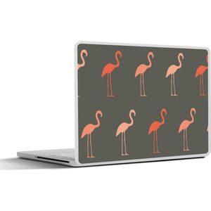 Laptop sticker - 10.1 inch - Flamingo - Vogel - Patronen - 25x18cm - Laptopstickers - Laptop skin - Cover