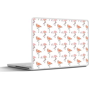 Laptop sticker - 13.3 inch - Flamingo - Patroon - Roze - 31x22,5cm - Laptopstickers - Laptop skin - Cover