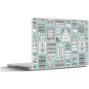 Laptop sticker - 14 inch - Patronen - Huis - Skyline - 32x5x23x5cm - Laptopstickers - Laptop skin - Cover