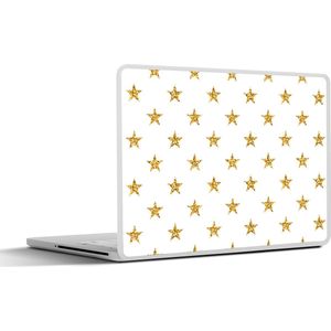Laptop sticker - 14 inch - Sterren - Glitter - Goud - Design - Kerst - 32x5x23x5cm - Laptopstickers - Laptop skin - Cover - Kerst - Cadeau - Kerstcadeau voor mannen en voor vrouwen