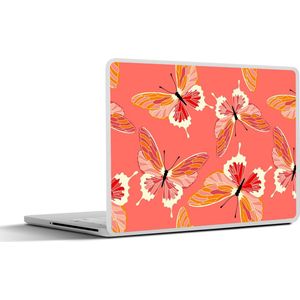 Laptop sticker - 11.6 inch - Vlinders - Patronen - Roze - 30x21cm - Laptopstickers - Laptop skin - Cover