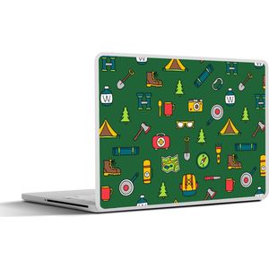 Laptop sticker - 10.1 inch - Kamperen - Tent - Bijl - Backpack - 25x18cm - Laptopstickers - Laptop skin - Cover