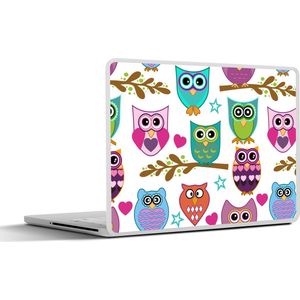 Laptop sticker - 12.3 inch - Design - Uilen - Dieren - 30x22cm - Laptopstickers - Laptop skin - Cover