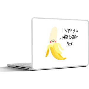 Laptop sticker - 10.1 inch - Beterschap - Quotes - Banaan - 25x18cm - Laptopstickers - Laptop skin - Cover