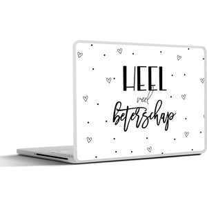 Laptop sticker - 11.6 inch - Beterschap - Quotes - Hartje - Zwart wit - 30x21cm - Laptopstickers - Laptop skin - Cover