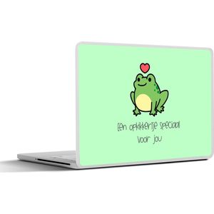 Laptop sticker - 17.3 inch - Beterschap - Quote - Kikker - Opkikker - 40x30cm - Laptopstickers - Laptop skin - Cover