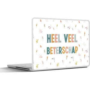 Laptop sticker - 14 inch - Sterkte - Quotes - Bloemen - Pastel - 32x5x23x5cm - Laptopstickers - Laptop skin - Cover