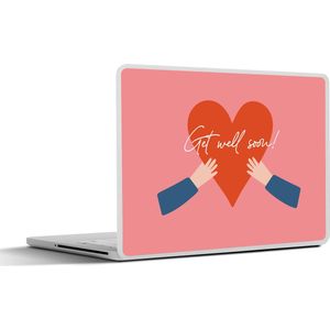 Laptop sticker - 12.3 inch - Beterschap - Quotes - Roze - Arm - 30x22cm - Laptopstickers - Laptop skin - Cover