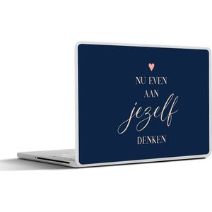 Laptop sticker - 17.3 inch - Beterschap - Quote - Hartje - Denken - 40x30cm - Laptopstickers - Laptop skin - Cover