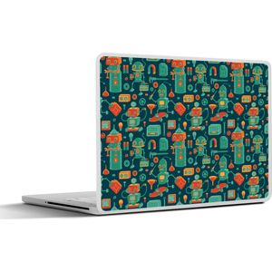 Laptop sticker - 11.6 inch - Patroon - Robot - Skateboard - Jongens - Kinderen - Kids - Baby - 30x21cm - Laptopstickers - Laptop skin - Cover