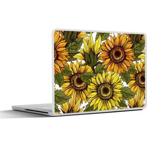 Laptop sticker - 13.3 inch - Zonnebloem - Vintage - Design - 31x22,5cm - Laptopstickers - Laptop skin - Cover