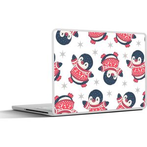 Laptop sticker - 11.6 inch - Pinguïn - Patronen - Sterren - 30x21cm - Laptopstickers - Laptop skin - Cover
