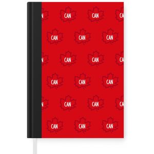 Notitieboek - Schrijfboek - Canada - Vlaggen - Patronen - Notitieboekje klein - A5 formaat - Schrijfblok