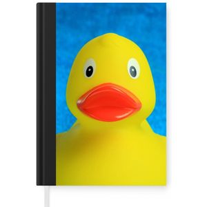 Notitieboek - Schrijfboek - Badeend - Geel - Blauw - Notitieboekje klein - A5 formaat - Schrijfblok