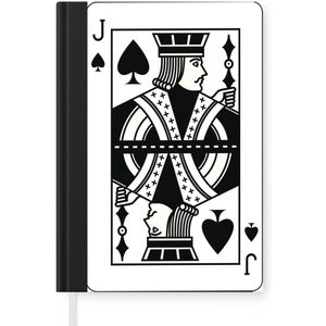 Notitieboek - Schrijfboek - Illustratie van een schoppen boer speelkaart - Notitieboekje klein - A5 formaat - Schrijfblok