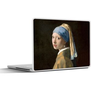 Laptop sticker - 10.1 inch - Meisje met de parel - Schilderij - Oude meesters - Vermeer - 25x18cm - Laptopstickers - Laptop skin - Cover