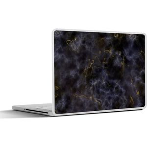 Laptop sticker - 13.3 inch - Agaat steen - Black en gold - Edelsteen - 31x22,5cm - Laptopstickers - Laptop skin - Cover