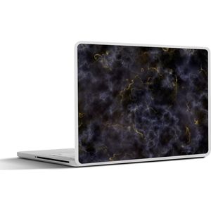 Laptop sticker - 14 inch - Agaat steen - Black en gold - Edelsteen - 32x5x23x5cm - Laptopstickers - Laptop skin - Cover