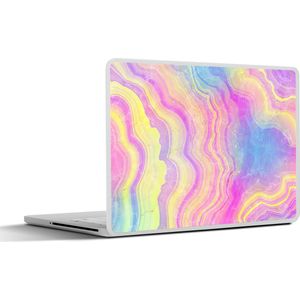 Laptop sticker - 12.3 inch - Agaat - Regenboog - Neon - Edelstenen - 30x22cm - Laptopstickers - Laptop skin - Cover - Schoolspullen tieners