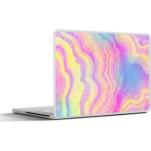 Laptop sticker - 12.3 inch - Agaat - Regenboog - Neon - Edelstenen - 30x22cm - Laptopstickers - Laptop skin - Cover - Schoolspullen tieners