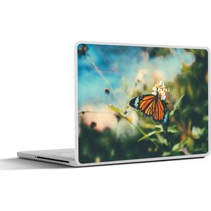 Laptop sticker - 13.3 inch - Vlinder - Bloemen - Tuin - 31x22,5cm - Laptopstickers - Laptop skin - Cover