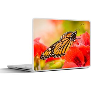 Laptop sticker - 11.6 inch - Bloemen - Vlinders - Monarch - 30x21cm - Laptopstickers - Laptop skin - Cover