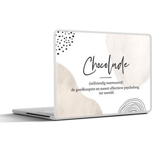 Laptop sticker - 15.6 inch - Spreuken - Chocolade - Quotes - Woordenboek - Chocolade definitie - 36x27,5cm - Laptopstickers - Laptop skin - Cover