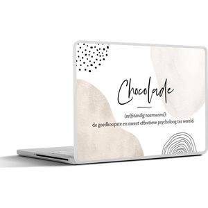 Laptop sticker - 13.3 inch - Spreuken - Chocolade - Quotes - Woordenboek - Chocolade definitie - 31x22,5cm - Laptopstickers - Laptop skin - Cover