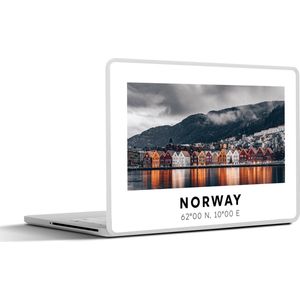 Laptop sticker - 10.1 inch - Noorwegen - Huizen - Meer - 25x18cm - Laptopstickers - Laptop skin - Cover