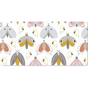 Muismat XXL - Bureau onderlegger - Bureau mat - Patronen - Kinderen - Meisjes - Insecten - 80x40 cm - XXL muismat
