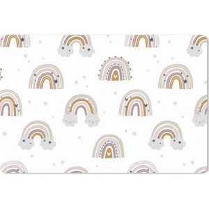Muismat XXL - Bureau onderlegger - Bureau mat - Meisjes - Patroon - Regenboog - 90x60 cm - XXL muismat