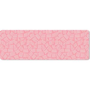 Muismat XXL - Bureau onderlegger - Bureau mat - Strepen - Roze - Design - 90x30 cm - XXL muismat