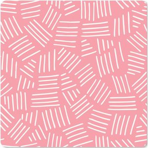 Muismat XXL - Bureau onderlegger - Bureau mat - Strepen - Roze - Design - 40x40 cm - XXL muismat