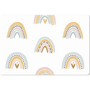 Muismat XXL - Bureau onderlegger - Bureau mat - Meisjes - Design - Regenboog - Kind - 90x60 cm - XXL muismat