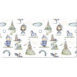 Muismat XXL - Bureau onderlegger - Bureau mat - Meisjes - Patronen - Sprookje - Kinderen - 100x50 cm - XXL muismat