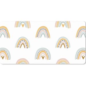 Muismat XXL - Bureau onderlegger - Bureau mat - Meisjes - Design - Regenboog - Kind - 120x60 cm - XXL muismat