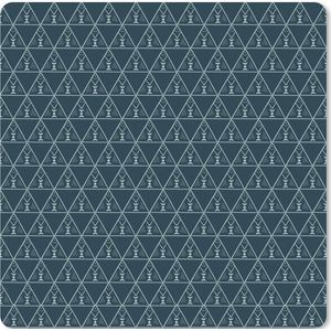 Muismat XXL - Bureau onderlegger - Bureau mat - Patronen - Boho - Blauw - 50x50 cm - XXL muismat