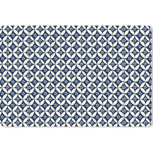 Muismat XXL - Bureau onderlegger - Bureau mat - Japan - Patronen - Blauw - 120x80 cm - XXL muismat