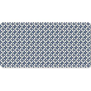 Muismat XXL - Bureau onderlegger - Bureau mat - Japan - Patronen - Blauw - 120x60 cm - XXL muismat