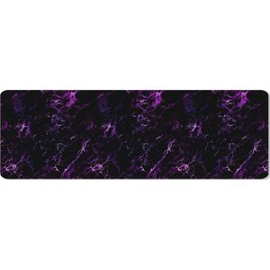 Muismat XXL - Bureau onderlegger - Bureau mat - Heelal - Marmer print - Paars - Patronen - 90x30 cm - XXL muismat