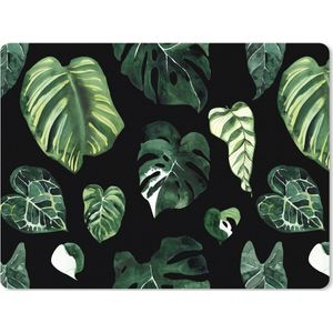 Muismat XXL - Bureau onderlegger - Bureau mat - Patronen - Bladeren - Planten - 80x60 cm - XXL muismat