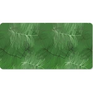 Muismat XXL - Bureau onderlegger - Bureau mat - Patronen - Bladeren - Groen - 80x40 cm - XXL muismat