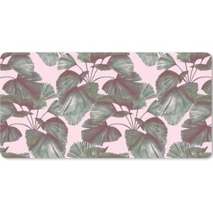 Muismat XXL - Bureau onderlegger - Bureau mat - Bladeren - Vintage - Tropisch - Patronen - 80x40 cm - XXL muismat