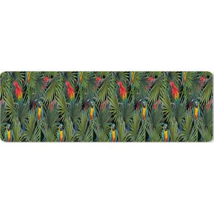 Muismat XXL - Bureau onderlegger - Bureau mat - Papegaai - Jungle - Patronen - 90x30 cm - XXL muismat