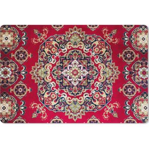 Muismat XXL - Bureau onderlegger - Bureau mat - Perzisch Tapijt - Vloerkleed - Mandala - Rood - 120x80 cm - XXL muismat