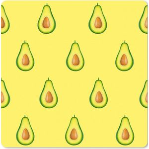 Muismat XXL - Bureau onderlegger - Bureau mat - Avocado - Patroon - Fruit - 50x50 cm - XXL muismat
