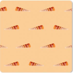 Muismat XXL - Bureau onderlegger - Bureau mat - Schelpen - Patronen - Oranje - 40x40 cm - XXL muismat