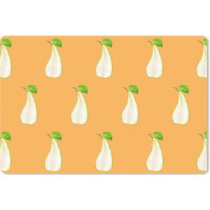 Muismat XXL - Bureau onderlegger - Bureau mat - Peer - Pastel - Patroon - 90x60 cm - XXL muismat